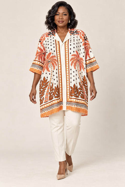 Amiri — Chemise blanche, saumon et marron