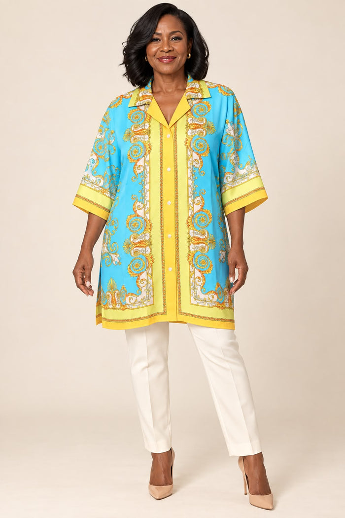 Versace — Chemise bleu ciel