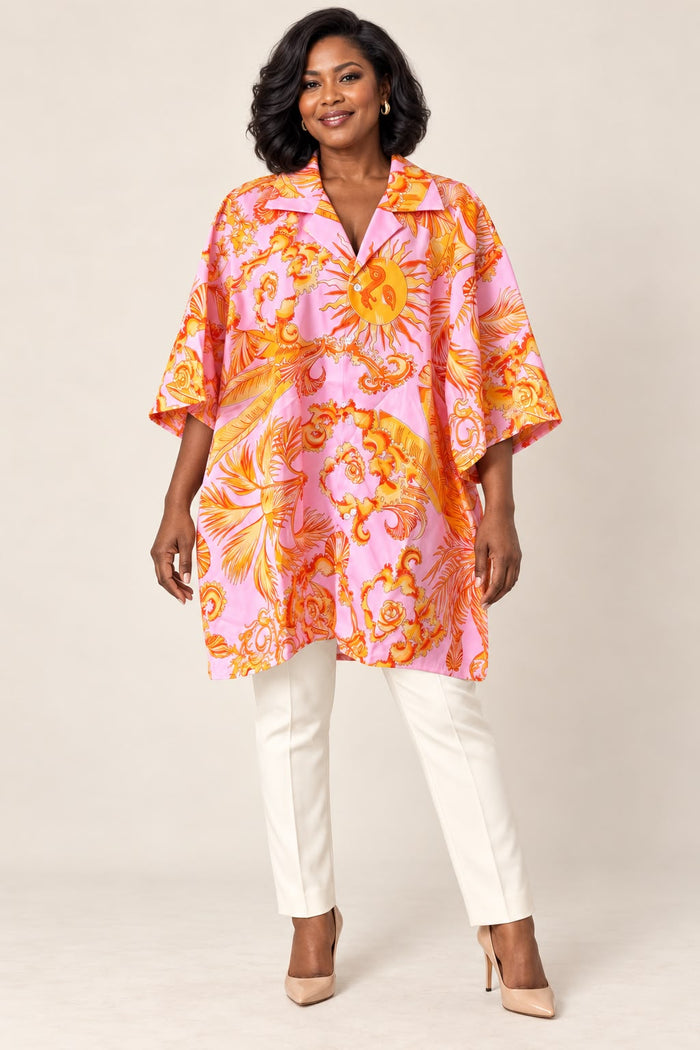 Versace — Chemise rose et jaune