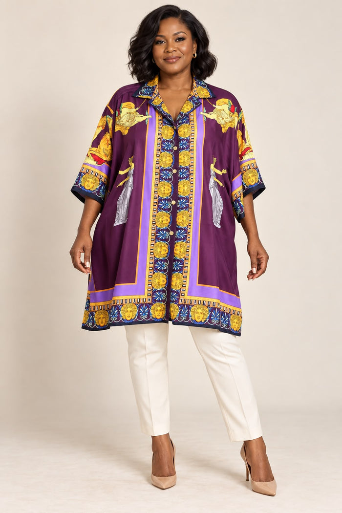 Versace — Chemise violette imprimée